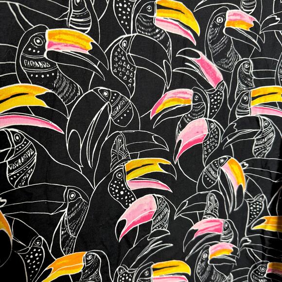 Hurley Short Sleeve Tropical Toucan Print Button-Up Shirt Size XXL Summer Top - Picture 9 of 11